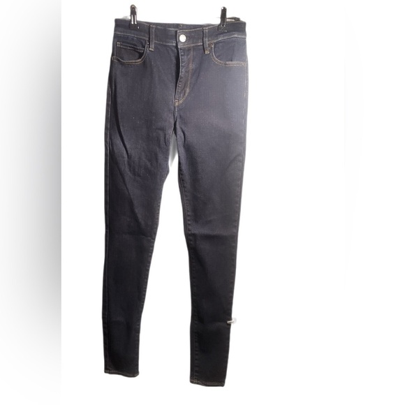 Uniqlo 5 pocket low rise cotton blend comfy stretch dark wash Skinny Jeans 26 - Picture 2 of 5